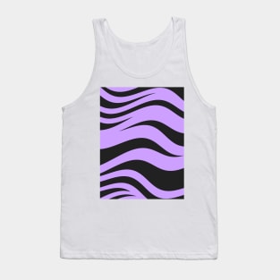 Black Zebra Stripes on Purple Tank Top